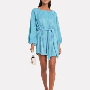 SOLD Retrofete Blue Grace Mini Reversible Dress